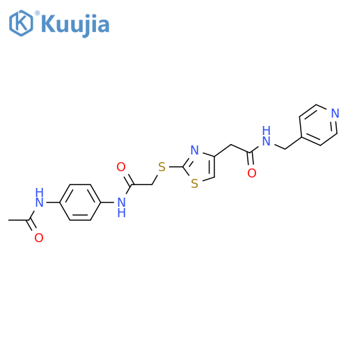 2-2-({(4-acetamidophenyl)carbamoylmethyl}sulfanyl)-1,3-thiazol-4-yl-N-(pyridin-4-yl)methylacetamide structure