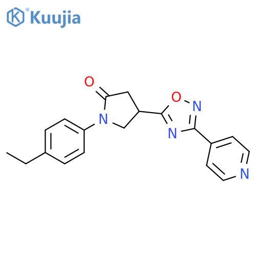 1-(4-ethylphenyl)-4-3-(pyridin-4-yl)-1,2,4-oxadiazol-5-ylpyrrolidin-2-one structure