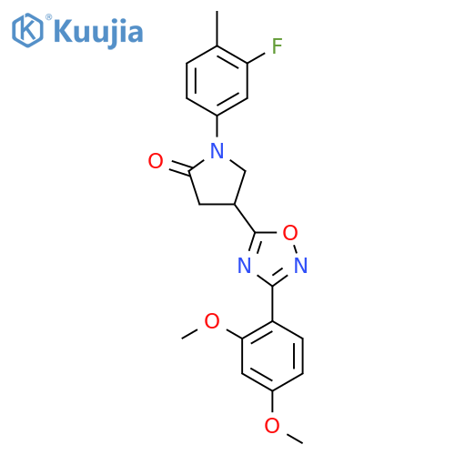 4-3-(2,4-dimethoxyphenyl)-1,2,4-oxadiazol-5-yl-1-(3-fluoro-4-methylphenyl)pyrrolidin-2-one structure