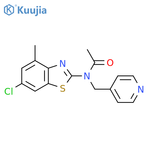 N-(6-chloro-4-methyl-1,3-benzothiazol-2-yl)-N-(pyridin-4-yl)methylacetamide structure