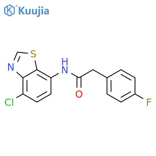 N-(4-chloro-1,3-benzothiazol-7-yl)-2-(4-fluorophenyl)acetamide structure