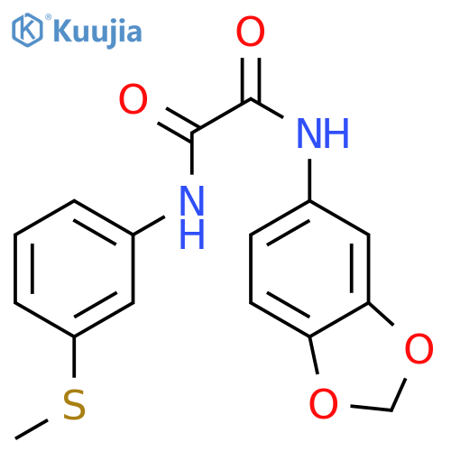N-(2H-1,3-benzodioxol-5-yl)-N'-3-(methylsulfanyl)phenylethanediamide structure