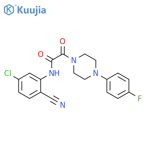 N-(5-chloro-2-cyanophenyl)-2-4-(4-fluorophenyl)piperazin-1-yl-2-oxoacetamide structure
