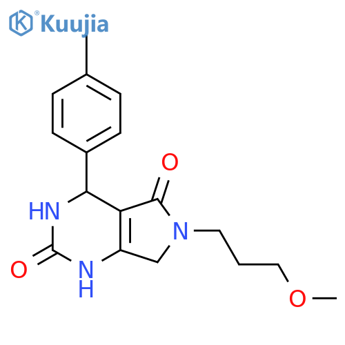 6-(3-methoxypropyl)-4-(4-methylphenyl)-1H,2H,3H,4H,5H,6H,7H-pyrrolo3,4-dpyrimidine-2,5-dione structure