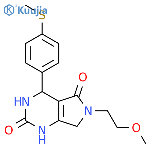 6-(2-methoxyethyl)-4-4-(methylsulfanyl)phenyl-1H,2H,3H,4H,5H,6H,7H-pyrrolo3,4-dpyrimidine-2,5-dione structure