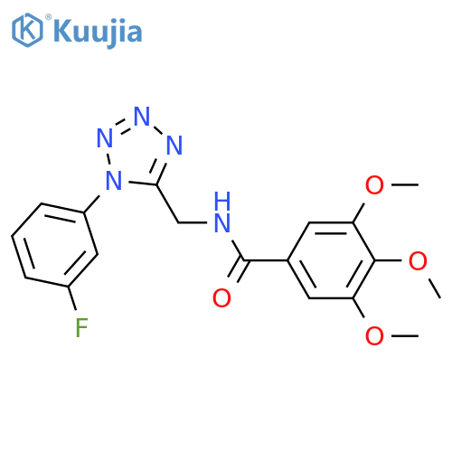 N-{1-(3-fluorophenyl)-1H-1,2,3,4-tetrazol-5-ylmethyl}-3,4,5-trimethoxybenzamide structure