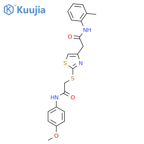N-(4-methoxyphenyl)-2-(4-{(2-methylphenyl)carbamoylmethyl}-1,3-thiazol-2-yl)sulfanylacetamide structure