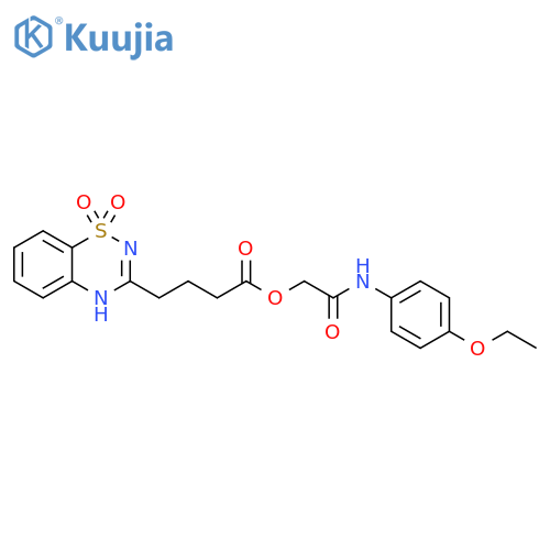 (4-ethoxyphenyl)carbamoylmethyl 4-(1,1-dioxo-2H-1lambda6,2,4-benzothiadiazin-3-yl)butanoate structure