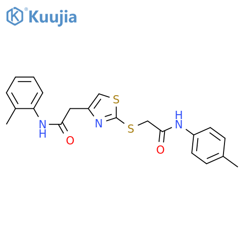 N-(4-methylphenyl)-2-(4-{(2-methylphenyl)carbamoylmethyl}-1,3-thiazol-2-yl)sulfanylacetamide structure