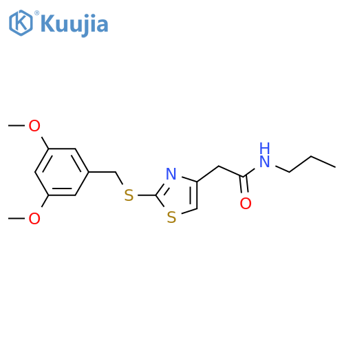 2-(2-{(3,5-dimethoxyphenyl)methylsulfanyl}-1,3-thiazol-4-yl)-N-propylacetamide structure
