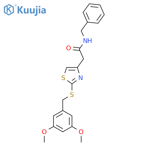 N-benzyl-2-(2-{(3,5-dimethoxyphenyl)methylsulfanyl}-1,3-thiazol-4-yl)acetamide structure