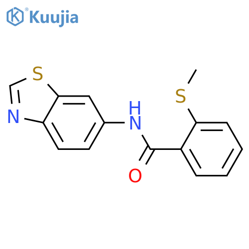 N-(1,3-benzothiazol-6-yl)-2-(methylsulfanyl)benzamide structure