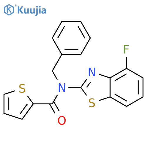 N-benzyl-N-(4-fluoro-1,3-benzothiazol-2-yl)thiophene-2-carboxamide structure