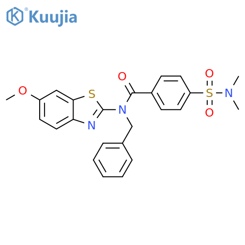 N-benzyl-4-(dimethylsulfamoyl)-N-(6-methoxy-1,3-benzothiazol-2-yl)benzamide structure