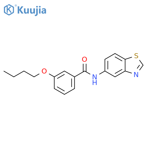 N-(1,3-benzothiazol-5-yl)-3-butoxybenzamide structure