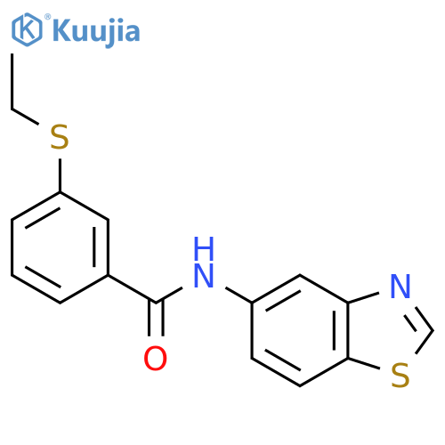 N-(1,3-benzothiazol-5-yl)-3-(ethylsulfanyl)benzamide structure