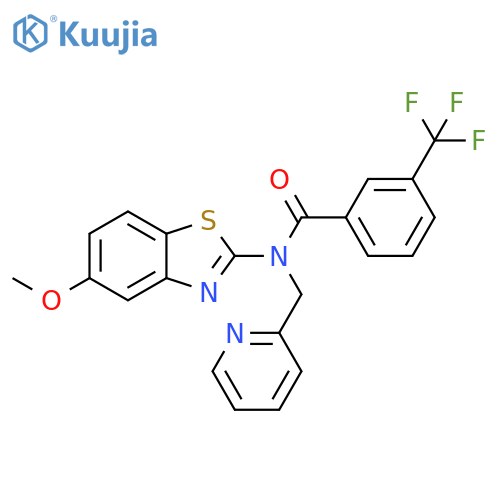 N-(5-methoxy-1,3-benzothiazol-2-yl)-N-(pyridin-2-yl)methyl-3-(trifluoromethyl)benzamide structure