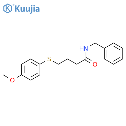 N-benzyl-4-(4-methoxyphenyl)sulfanylbutanamide structure