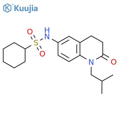 N-1-(2-methylpropyl)-2-oxo-1,2,3,4-tetrahydroquinolin-6-ylcyclohexanesulfonamide structure