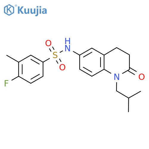 4-fluoro-3-methyl-N-1-(2-methylpropyl)-2-oxo-1,2,3,4-tetrahydroquinolin-6-ylbenzene-1-sulfonamide structure