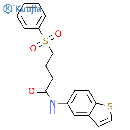 4-(benzenesulfonyl)-N-(1-benzothiophen-5-yl)butanamide structure