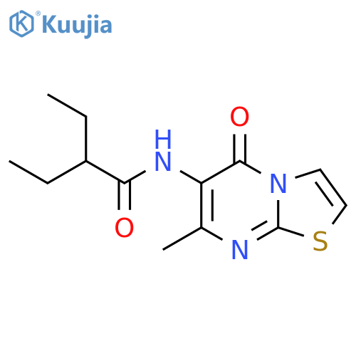 2-ethyl-N-{7-methyl-5-oxo-5H-1,3thiazolo3,2-apyrimidin-6-yl}butanamide structure