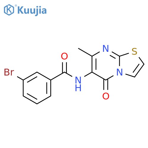 3-bromo-N-{7-methyl-5-oxo-5H-1,3thiazolo3,2-apyrimidin-6-yl}benzamide structure