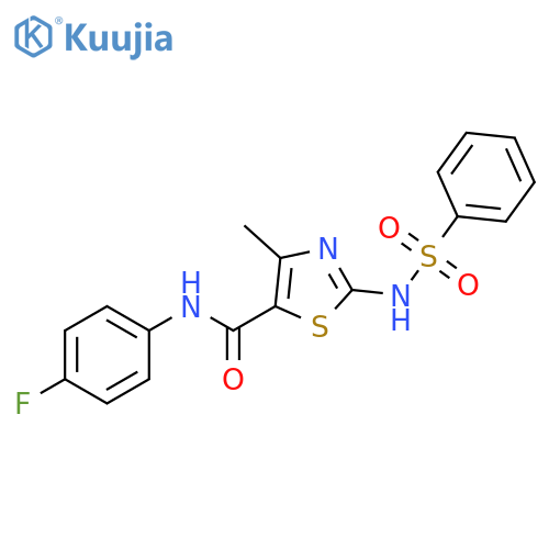 5-Thiazolecarboxamide, n-(4-fluorophenyl)-4-methyl-2-[(phenylsulfonyl)amino]- structure