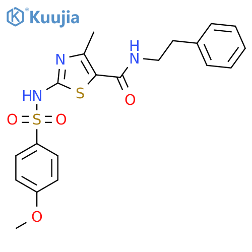 2-(4-methoxybenzenesulfonamido)-4-methyl-N-(2-phenylethyl)-1,3-thiazole-5-carboxamide structure