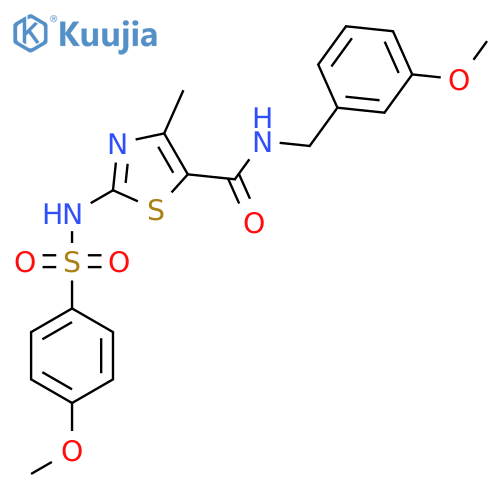 N-[(3-Methoxyphenyl)methyl]-2-[(4-methoxyphenyl)sulfonylamino]-4-methyl-1,3-thiazole-5-carboxamide structure