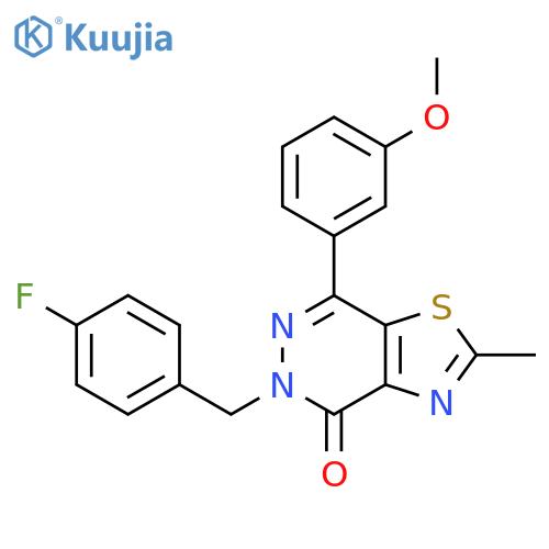 5-(4-fluorophenyl)methyl-7-(3-methoxyphenyl)-2-methyl-4H,5H-1,3thiazolo4,5-dpyridazin-4-one structure