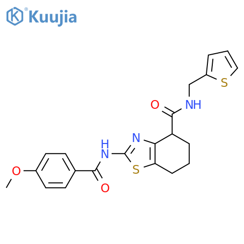 2-(4-methoxybenzamido)-N-(thiophen-2-yl)methyl-4,5,6,7-tetrahydro-1,3-benzothiazole-4-carboxamide structure