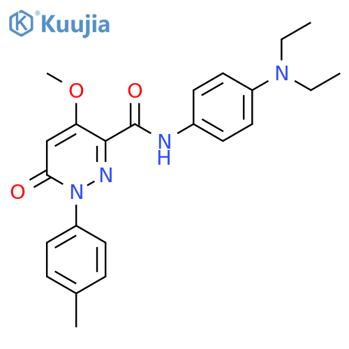 N-4-(diethylamino)phenyl-4-methoxy-1-(4-methylphenyl)-6-oxo-1,6-dihydropyridazine-3-carboxamide structure