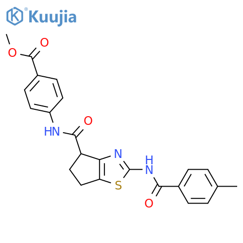 methyl 4-2-(4-methylbenzamido)-4H,5H,6H-cyclopentad1,3thiazole-4-amidobenzoate structure