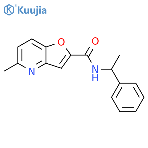 5-methyl-N-(1-phenylethyl)furo3,2-bpyridine-2-carboxamide structure