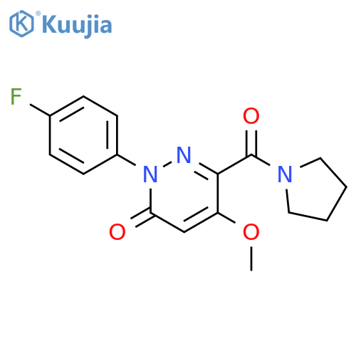 2-(4-fluorophenyl)-5-methoxy-6-(pyrrolidine-1-carbonyl)-2,3-dihydropyridazin-3-one structure