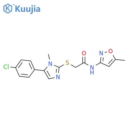 2-{5-(4-chlorophenyl)-1-methyl-1H-imidazol-2-ylsulfanyl}-N-(5-methyl-1,2-oxazol-3-yl)acetamide structure