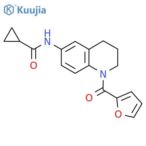 N-1-(furan-2-carbonyl)-1,2,3,4-tetrahydroquinolin-6-ylcyclopropanecarboxamide structure