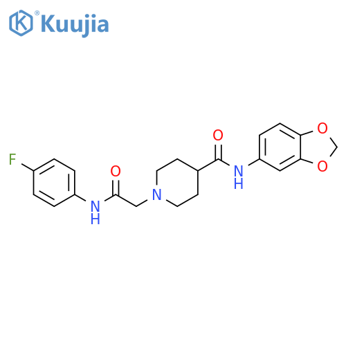 N-(2H-1,3-benzodioxol-5-yl)-1-{(4-fluorophenyl)carbamoylmethyl}piperidine-4-carboxamide structure