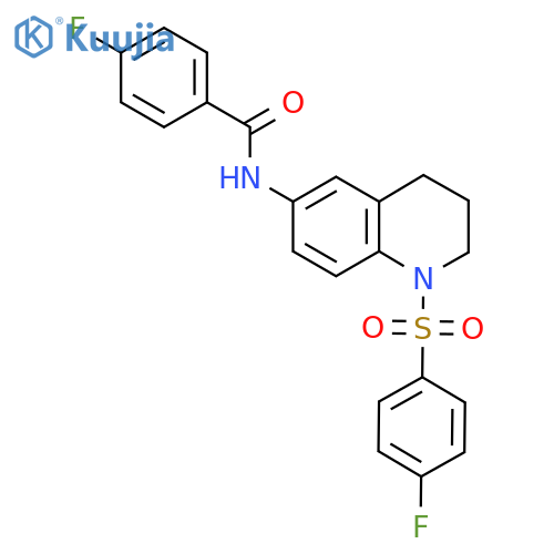 4-fluoro-N-1-(4-fluorobenzenesulfonyl)-1,2,3,4-tetrahydroquinolin-6-ylbenzamide structure