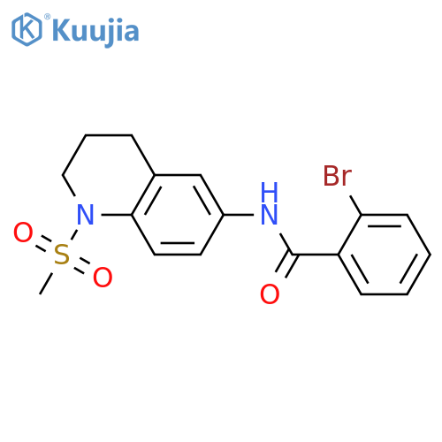 2-bromo-N-(1-methanesulfonyl-1,2,3,4-tetrahydroquinolin-6-yl)benzamide structure