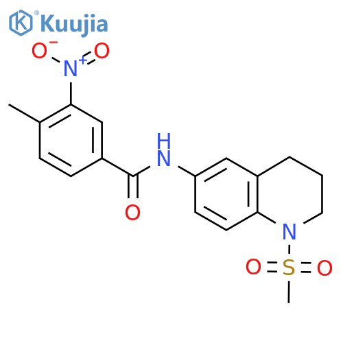 N-(1-methanesulfonyl-1,2,3,4-tetrahydroquinolin-6-yl)-4-methyl-3-nitrobenzamide structure