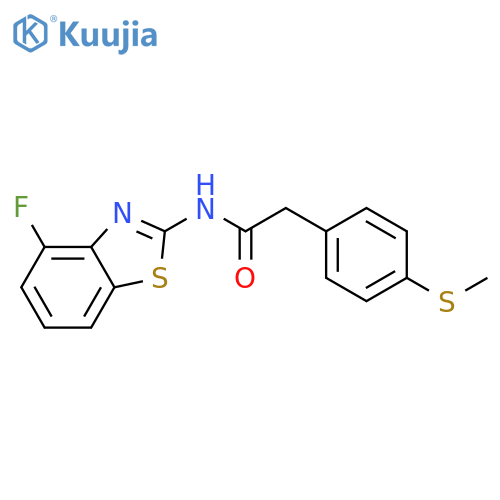N-(4-fluoro-1,3-benzothiazol-2-yl)-2-4-(methylsulfanyl)phenylacetamide structure