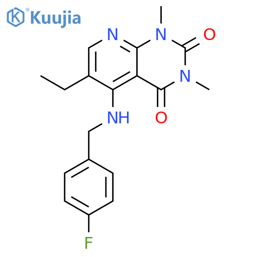 6-ethyl-5-{(4-fluorophenyl)methylamino}-1,3-dimethyl-1H,2H,3H,4H-pyrido2,3-dpyrimidine-2,4-dione structure