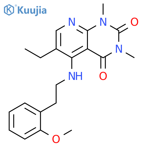 6-ethyl-5-{2-(2-methoxyphenyl)ethylamino}-1,3-dimethyl-1H,2H,3H,4H-pyrido2,3-dpyrimidine-2,4-dione structure