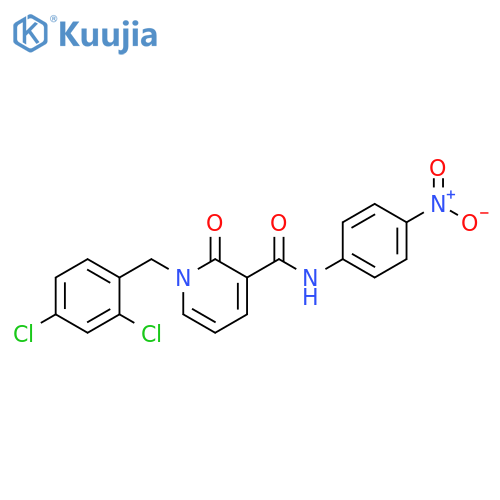 1-(2,4-dichlorophenyl)methyl-N-(4-nitrophenyl)-2-oxo-1,2-dihydropyridine-3-carboxamide structure