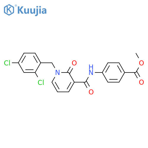 methyl 4-{1-(2,4-dichlorophenyl)methyl-2-oxo-1,2-dihydropyridine-3-amido}benzoate structure