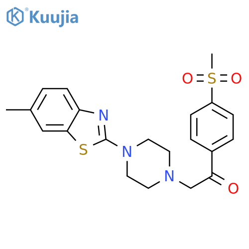 2-(4-methanesulfonylphenyl)-1-4-(6-methyl-1,3-benzothiazol-2-yl)piperazin-1-ylethan-1-one structure