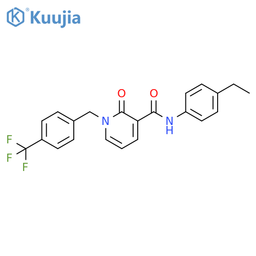 N-(4-ethylphenyl)-2-oxo-1-{4-(trifluoromethyl)phenylmethyl}-1,2-dihydropyridine-3-carboxamide structure