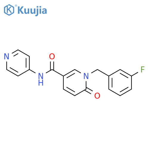 1-(3-fluorophenyl)methyl-6-oxo-N-(pyridin-4-yl)-1,6-dihydropyridine-3-carboxamide structure